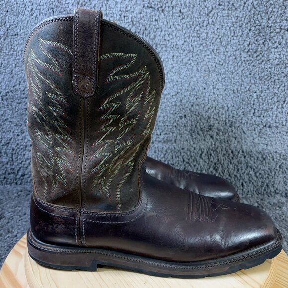 Ariat Groundbreaker Work Boots Mens Size 13 Extra Wide Brown Leather Western - Picture 3 of 9